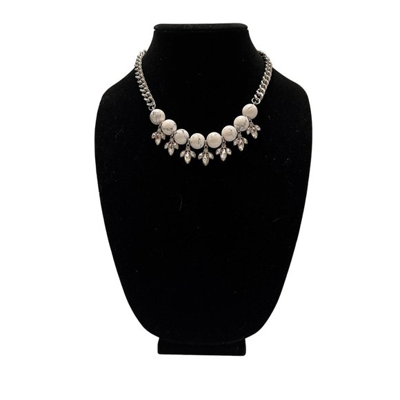 Adornable U Silver White Marble Rhinestone Reversible Statement Classic … - Picture 16 of 16